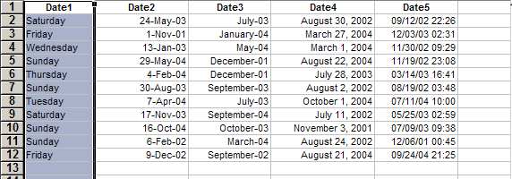 Convert Excel Dates to Weekday, Year, Month, Quarter, Hour