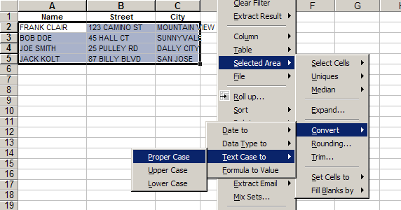 Convert Upper, Lower, Proper Case