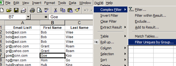 Find & Remove Duplicates - Dedupe Excel Table List