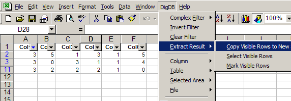 Extract result - subtotal, groupings, filters