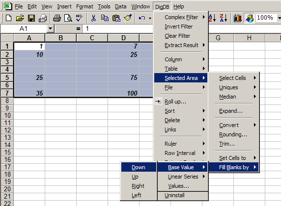 Fill Blank Cells in a Range