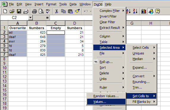 Set (fill) range to values