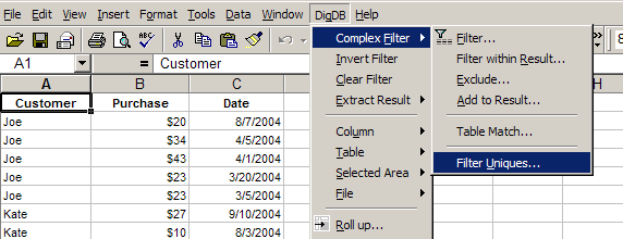 Filter Maximum (max), Minimum (min)