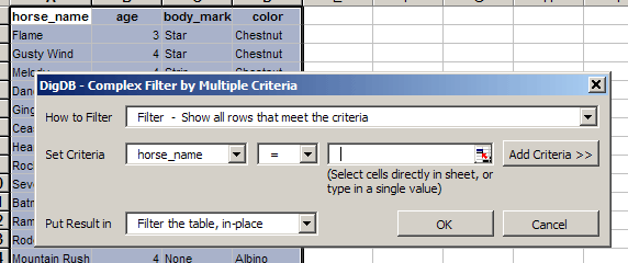 Wildcard Filter in Excel Table (List)