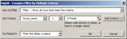 Wildcard Filter in Excel Table (List)