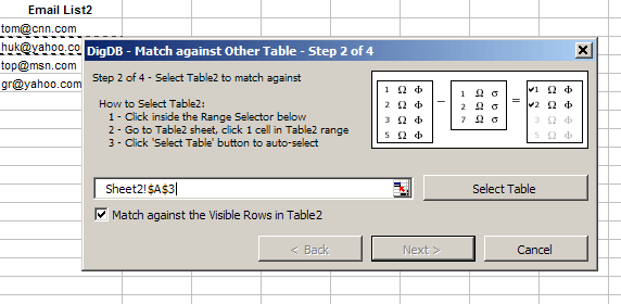 Match Tables (lists) by Columns in Excel