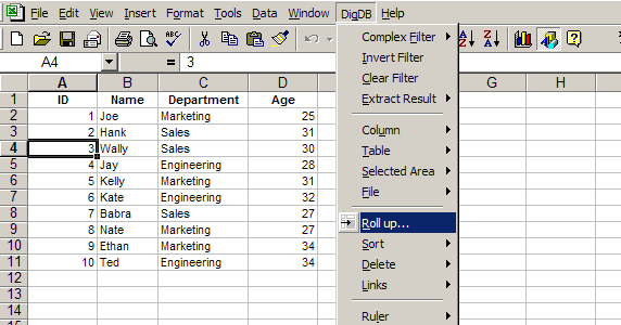 Median with pivot table roll-up