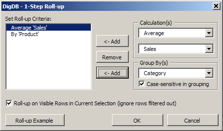 Roll up, pivot table, subtotal - list aggregate summary