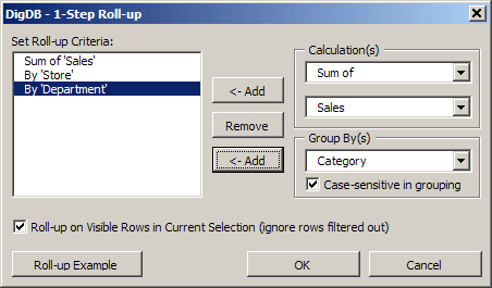 Roll up, pivot table, subtotal - list aggregate summary