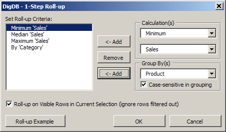 Roll up, pivot table, subtotal - list aggregate summary