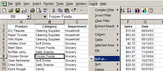 Roll up, pivot table, subtotal - list aggregate summary