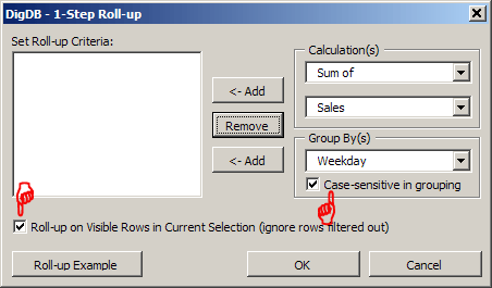 Roll up, pivot table, subtotal - list aggregate summary