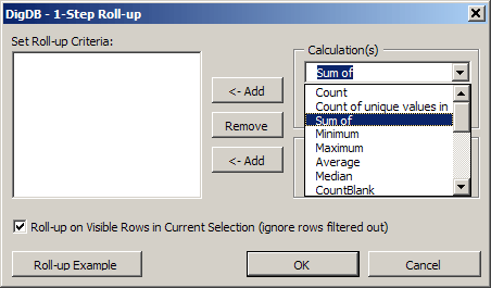 Roll up, pivot table, subtotal - list aggregate summary