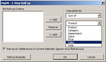 Roll up, pivot table, subtotal - list aggregate summary