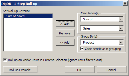 Roll up, pivot table, subtotal - list aggregate summary