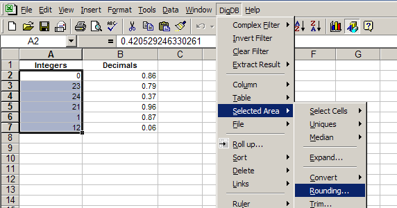 Excel rounding