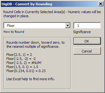 Excel rounding