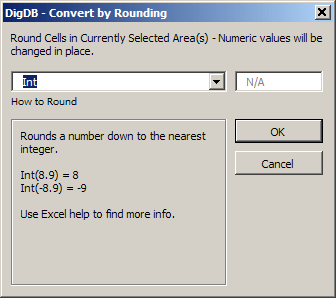 Excel rounding