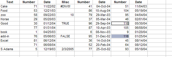 Select cells - Maximum (max), Minimum (min)