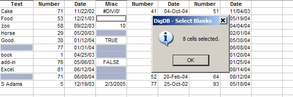 Select cells by multiple criteria, wildcard