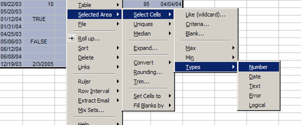 Select cells by multiple criteria, wildcard