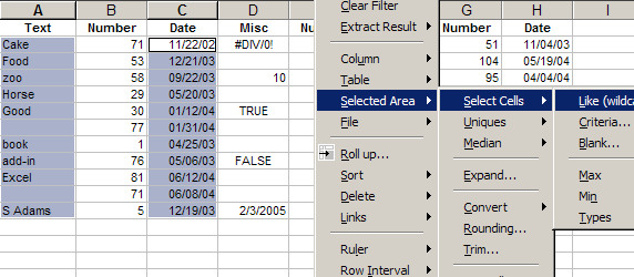 Select cells by multiple criteria, wildcard