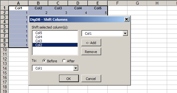 Shift Columns