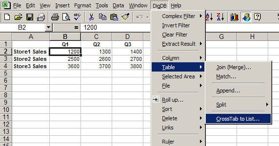 Transpose CrossTab (cross table) to List